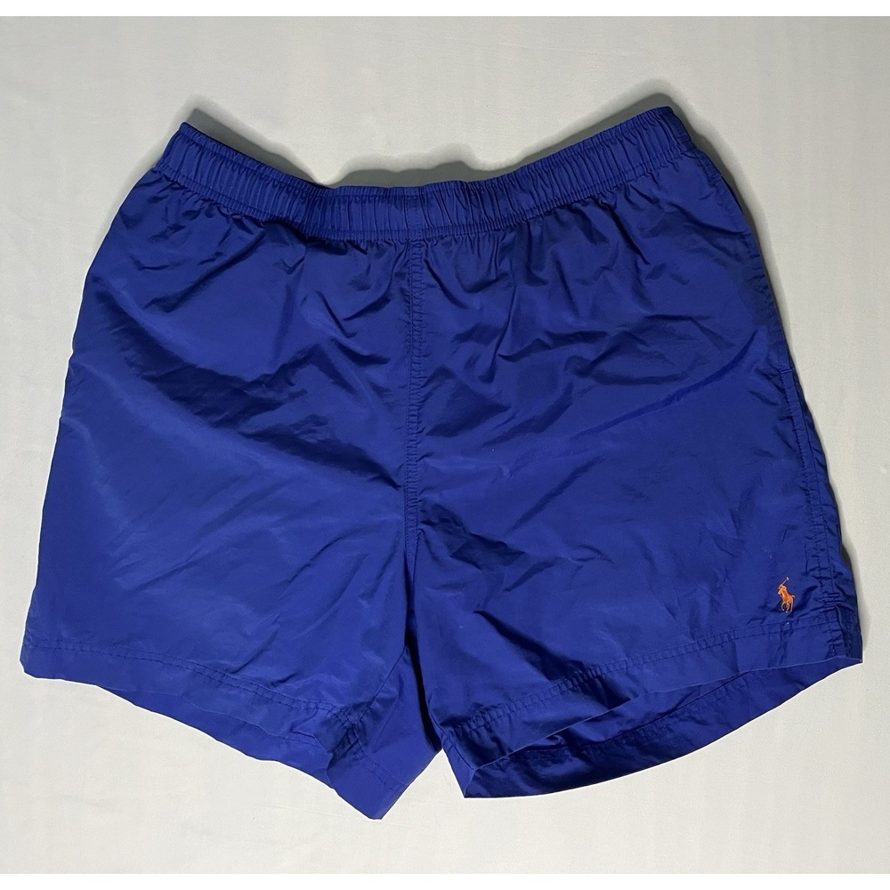 Polo Ralph Lauren Shorts Men's Large Blue Swim Trunks Mesh Drawstring Pony